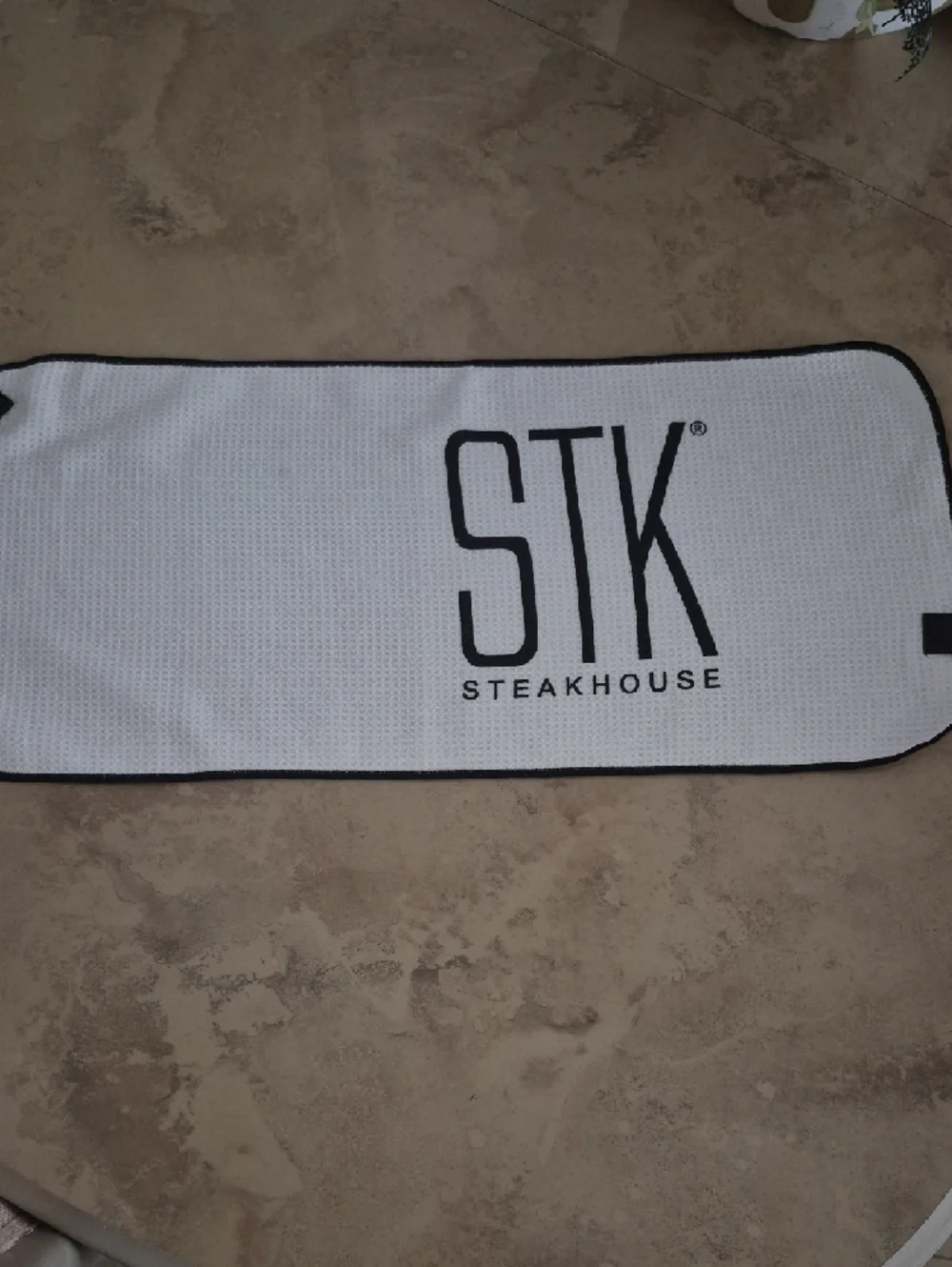 STK White Logo Bar/Sports Magnetic Towel